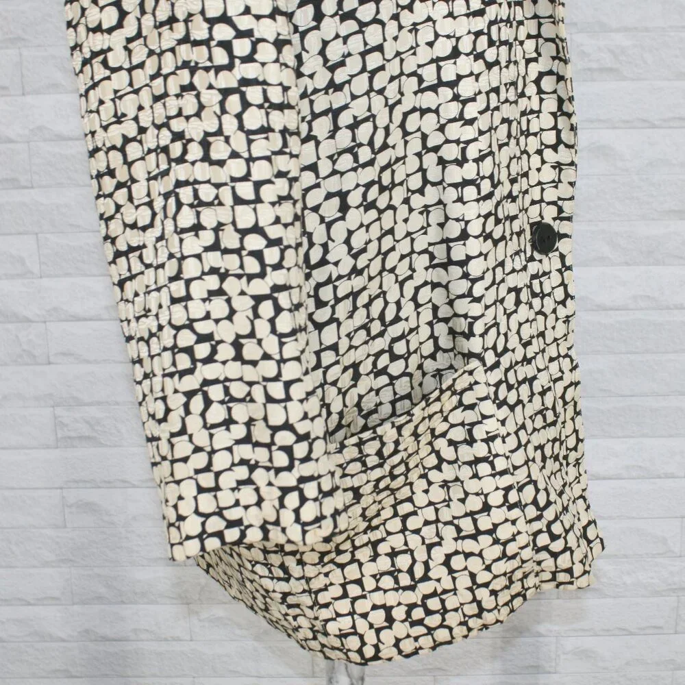 VINTAGE LIZ CLAIBORNE Silk Blazer Jacket Oversized Geometric Abstract Black 8 - Picture 4 of 16